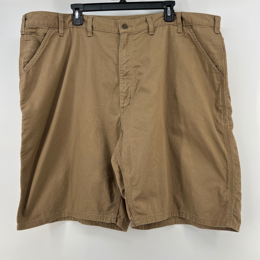 Carhartt B283 DKH Mens Dark Khaki Canvas Carpenter Shorts Size 44 Relaxed Fit